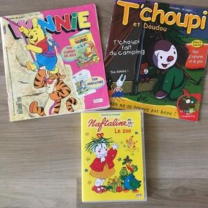 t'choupi Winnie Naftaline cartoon French language kids book magazine DVD bundle
